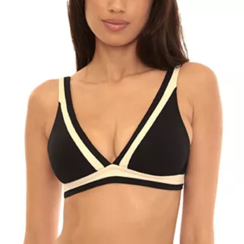BECCA by Rebecca Virtue
Coast Line Rib Claire Plunge Neck Bikini Top Medium NWT